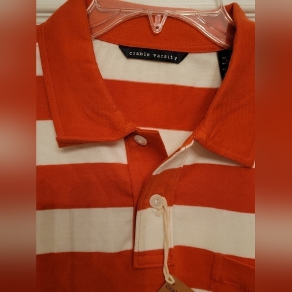 Crable Varsity Men's Large Orange and White Polo - Picture 4 of 7